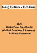 Family Medicine 2 EOR Exam Study Guide 2026 &vert; PAEA Family Medicine Review & Practice Questions