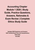 Accounting Chapter Module 1 2026 &vert; Study Guide&comma; Practice Questions&comma; Answers&comma; Rationales & Exam Review