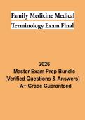Family Medicine Medical Terminology Final Exam Study Guide 2026 &vert; Terms&comma; Abbreviations & Practice Questions
