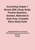 Accounting Chapter 1 Review 2026 &vert; Study Guide&comma; Practice Questions&comma; Answers&comma; Rationales & Exam Prep
