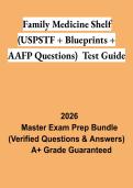 Family Medicine Shelf Exam Study Guide 2026 &vert; USPSTF&comma; Blueprints & AAFP Questions Review