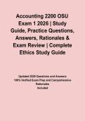 Accounting 2200 OSU Exam 1 2026 &vert; Study Guide&comma; Practice Questions&comma; Answers&comma; Rationales & Exam Review
