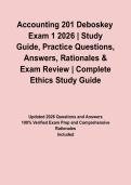 Accounting 201 Deboskey Exam 1 2026 &vert; Study Guide&comma; Practice Questions&comma; Answers&comma; Rationales & Exam Review