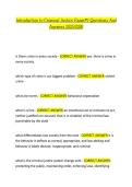 Introduction to Criminal Justice 