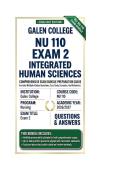 NU 110 Exam 2 Integrated Human Sciences  Questions And Answers 2026&sol;2027 Galen College