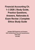 Financial Accounting Ch&period; 1&ndash;3 2026 &vert; Study Guide&comma; Practice Questions&comma; Answers&comma; Rationales & Exam Review