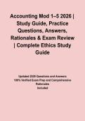 Accounting Mod 1&ndash;5 2026 &vert; Study Guide&comma; Practice Questions&comma; Answers&comma; Rationales & Exam Review