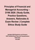 Principles of Financial and Managerial Accounting &ndash; D196 2026 &vert; Study Guide&comma; Practice Questions&comma; Answers&comma; Rationales & Exam Review