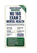 NU 160 Exam 2 Mental Health Questions And Answers 2026&sol;2027 Galen College