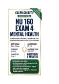 NU 160 Exam 1-4 Package Bundle Mental Health Questions And Answers 2026&sol;2027 Galen College