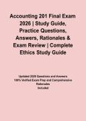 Accounting 201 Final Exam 2026 &vert; Study Guide&comma; Practice Questions&comma; Answers&comma; Rationales & Exam Review