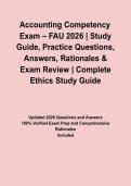 Accounting Competency Exam &ndash; FAU 2026 &vert; Study Guide&comma; Practice Questions&comma; Answers&comma; Rationales & Exam Review