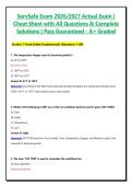 ServSafe Exam 2026&sol;2027 Actual Exam &vert; Cheat Sheet with All Questions & Complete Solutions &vert; Pass Guaranteed - A&plus; Graded
