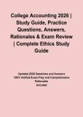 College Accounting 2026 &vert; Study Guide&comma; Practice Questions&comma; Answers&comma; Rationales & Exam Review