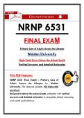 NRNP 6531 &NewLine;FINAL EXAṂ &NewLine;Priṃary Care of Adults Across the Lifespan &NewLine;Walden University &NewLine;High-Yield Qs to ṃirror the Actual Exaṃ &NewLine;Verified Answers and detailed Rationales