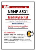 NRNP 6531 &NewLine;ṂIDTERṂ EXAṂ &NewLine;Priṃary Care of Adults Across the Lifespan &NewLine;Walden University &NewLine;High-Yield Qs to ṃirror the Actual Exaṃ &NewLine;Verified Answers and detailed Rationales 