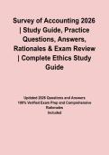Survey of Accounting 2026 &vert; Study Guide&comma; Practice Questions&comma; Answers&comma; Rationales & Exam Review