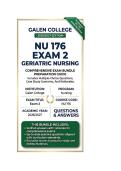 NU 176 Exam 2 Geriatric Nursing Questions And Answers 2026&sol;2027 Galen College