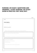 NURSING 105 EXAM 3 QUESTIONS AND ANSWERS &vert; LATEST NURSING 105 STUDY GUIDE & PRACTICE TEST 2026&sol;2027