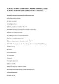 NURSING 105 FINAL EXAM QUESTIONS AND ANSWERS &vert; LATEST NURSING 105 STUDY GUIDE & PRACTICE TEST 2026&sol;2027