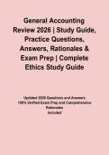 General Accounting Review 2026 &vert; Study Guide&comma; Practice Questions&comma; Answers&comma; Rationales & Exam Prep