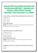 Colorado POST Peace Officer Standards and Training Exam 2026&sol;2027 &ndash; Questions and Answers &vert; 100&percnt; Verified &vert; Detailed Rationales &ndash; Pass Guaranteed &ndash; A&plus; Graded