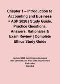 Chapter 1 &ndash; Introduction to Accounting and Business &plus; ASP 2026 &vert; Study Guide&comma; Practice Questions&comma; Answers&comma; Rationales & Exam Review