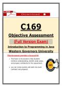 C169 Objective Assessment &ndash; Java &ndash; Actual Questions & Answers &lpar;WGU&rpar; &lpar;Updated PDF&rpar;