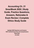 Accounting Ch&period; 21 SmartBook 2026 &vert; Study Guide&comma; Practice Questions&comma; Answers&comma; Rationales & Exam Review