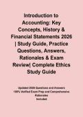 Introduction to Accounting&colon; Key Concepts&comma; History & Financial Statements 2026 &vert; Study Guide&comma; Practice Questions&comma; Answers&comma; Rationales & Exam Review