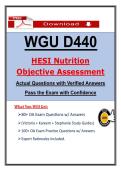 D440 HESI Nutrition OA &ndash; Nutrition &ndash; Actual Questions & Answers &lpar;WGU&rpar; &lpar;Updated PDF&rpar;