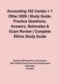 Accounting 102 Combo &plus; 1 Other 2026 &vert; Study Guide&comma; Practice Questions&comma; Answers&comma; Rationales & Exam Review