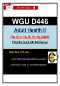 D446 OA Review &ndash; Adult Health II &ndash; Actual Questions & Answers &lpar;WGU&rpar; &lpar;Updated PDF&rpar;