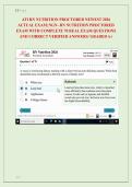 ATI RN NUTRITION PROCTORED NEWEST 2026 &NewLine;ACTUAL EXAM&vert; NGN- RN NUTRITION PROCTORED &NewLine;EXAM WITH COMPLETE 70 REAL EXAM QUESTIONS &NewLine;AND CORRECT VERIFIED ANSWERS&sol; ALREADY GRADED A&plus; 
