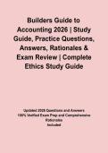 Builders Guide to Accounting 2026 &vert; Study Guide&comma; Practice Questions&comma; Answers&comma; Rationales & Exam Review
