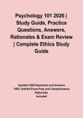 Psychology 101 2026 &vert; Study Guide&comma; Practice Questions&comma; Answers&comma; Rationales & Exam Review