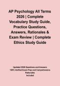 AP Psychology All Terms 2026 &vert; Complete Vocabulary Study Guide&comma; Practice Questions&comma; Answers&comma; Rationales & Exam Review