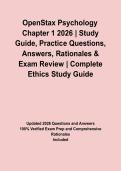OpenStax Psychology Chapter 1 2026 &vert; Study Guide&comma; Practice Questions&comma; Answers&comma; Rationales & Exam Review
