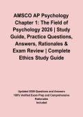 AMSCO AP Psychology Chapter 1&colon; The Field of Psychology 2026 &vert; Study Guide&comma; Practice Questions&comma; Answers&comma; Rationales & Exam Review