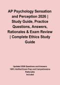 AP Psychology Sensation and Perception 2026 &vert; Study Guide&comma; Practice Questions&comma; Answers&comma; Rationales & Exam Review