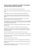 NURSING 105 QUIZ 1 QUESTIONS AND ANSWERS &vert; LATEST NURSING 105 STUDY GUIDE & PRACTICE TEST 2026&sol;2027