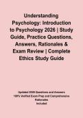 Understanding Psychology&colon; Introduction to Psychology 2026 &vert; Study Guide&comma; Practice Questions&comma; Answers&comma; Rationales & Exam Review