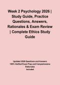 Week 2 Psychology 2026 &vert; Study Guide&comma; Practice Questions&comma; Answers&comma; Rationales & Exam Review