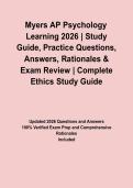 Myers AP Psychology Learning 2026 &vert; Study Guide&comma; Practice Questions&comma; Answers&comma; Rationales & Exam Review