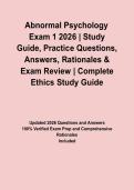 Abnormal Psychology Exam 1 2026 &vert; Study Guide&comma; Practice Questions&comma; Answers&comma; Rationales & Exam Review