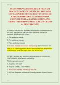 NH COUNSELING JURISPRUDENCE EXAM AND &NewLine;PRACTICE EXAM NEWEST 2026&sol; 2027 TEST BANK&vert; &NewLine;NEW HAMPSHIRE MENTAL HEALTH COUNSELOR &NewLine;&lpar;CMHC&rpar; JURISPRUDENCE EXAM PREP WITH &NewLine;COMPLETE 350 REAL EXAM QUESTIONS AND &NewLine;CORRECT VERIFIED ANSWERS&sol; ALREADY GRADED &NewLine;A&plus; &lpar;MOST RE