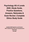 Psychology AS&ndash;A Levels 2026 &vert; Study Guide&comma; Practice Questions&comma; Answers&comma; Rationales & Exam Review