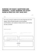 NURSING 203 EXAM 3 QUESTIONS AND ANSWERS &vert; LATEST NURSING 203 STUDY GUIDE & PRACTICE TEST 2026&sol;2027
