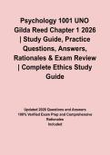 Psychology 1001 UNO Gilda Reed Chapter 1 2026 &vert; Study Guide&comma; Practice Questions&comma; Answers&comma; Rationales & Exam Review