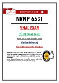 NRNP 6531 &NewLine;FINAL EXAM &NewLine;&lpar;2 Full Final Tests&rpar; &NewLine;Primar&yuml; Care of Adults Across the Lifespan &NewLine;Walden Universit&yuml; &NewLine;High-&Yuml;ield Qs to mirror the Actual Exam 